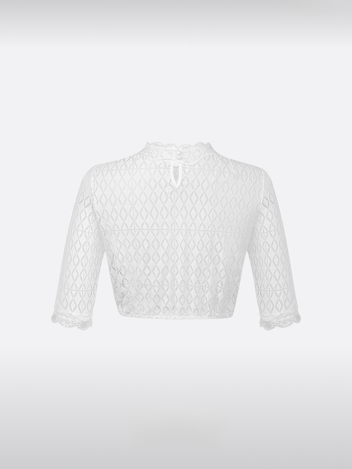 Weiß Halbarm Hochgeschlossen Dirndlbluse